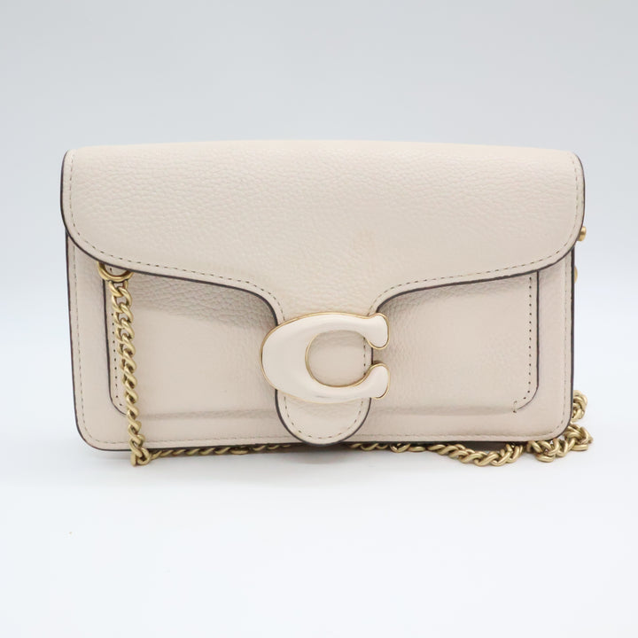 Coach Tabby Wallet On Chain Cream Leather Handbag