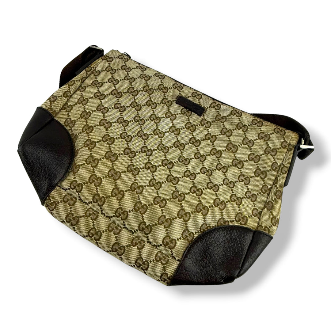 Gucci Supreme Beige Canvas Crossbody Bag