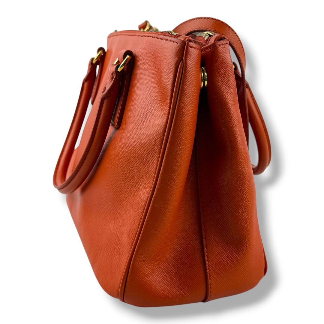 Prada Galleria Saffiano Tote Orange Leather Handbag