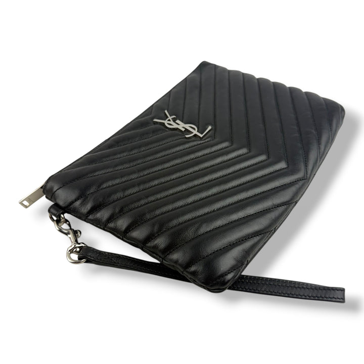 Saint Laurent Cassandre Matalesse Jolie Black Clutch Pouch
