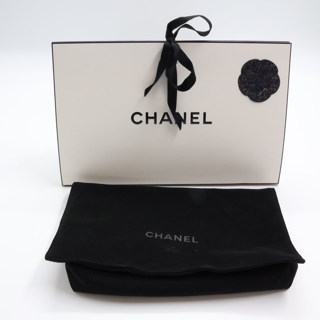 CHANEL Lambskin Quilted Wallet On Chain WOC Grey Handbag