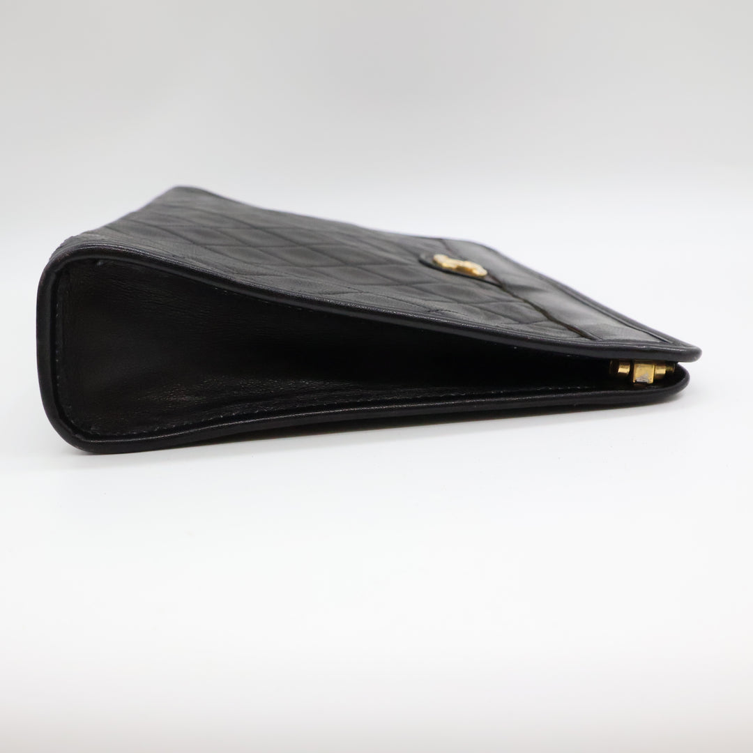 Chanel CC Black Quilted Lambskin Vintage Clutch Bag