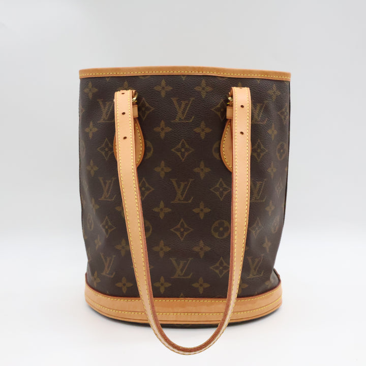 Louis Vuitton PM Bucket Tote Brown Monogram Handbag