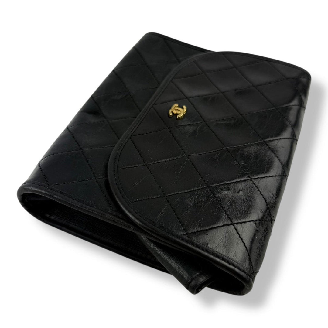 Chanel Black Lambskin Vintage Mini Matelasse Handbag