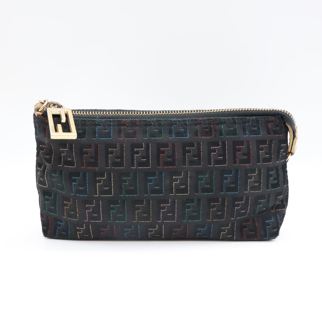 Fendi FF Zucchino Baguette Black/Multi Handbag