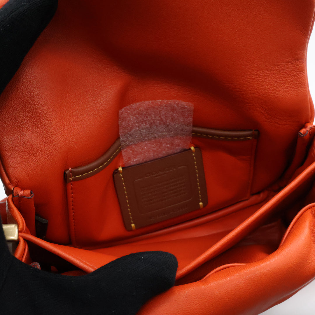 Coach Pillow Tabby 18 Orange Leather Handbag