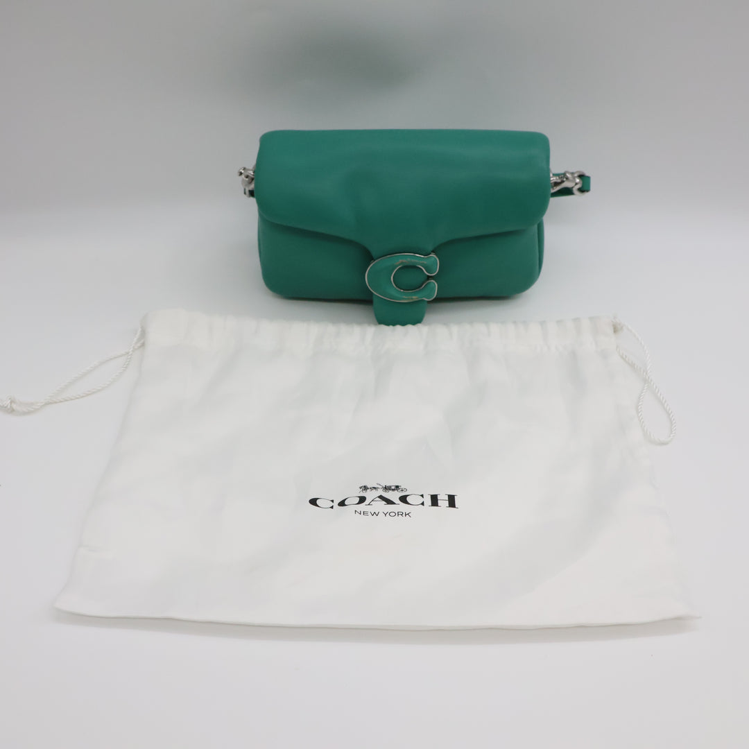 Coach Pillow Tabby 18 Green Leather Handbag