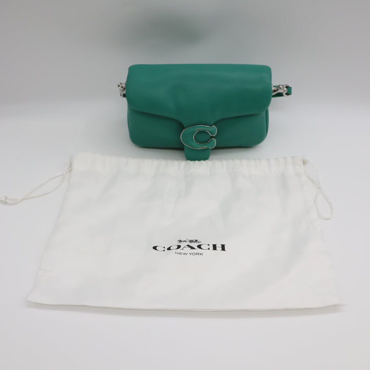 Coach Pillow Tabby 18 Green Leather Handbag