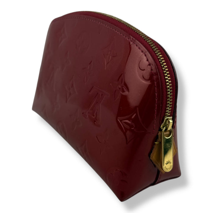 Louis Vuitton Red Vernis Patent Leather Travel Cosmetic PM Pouch