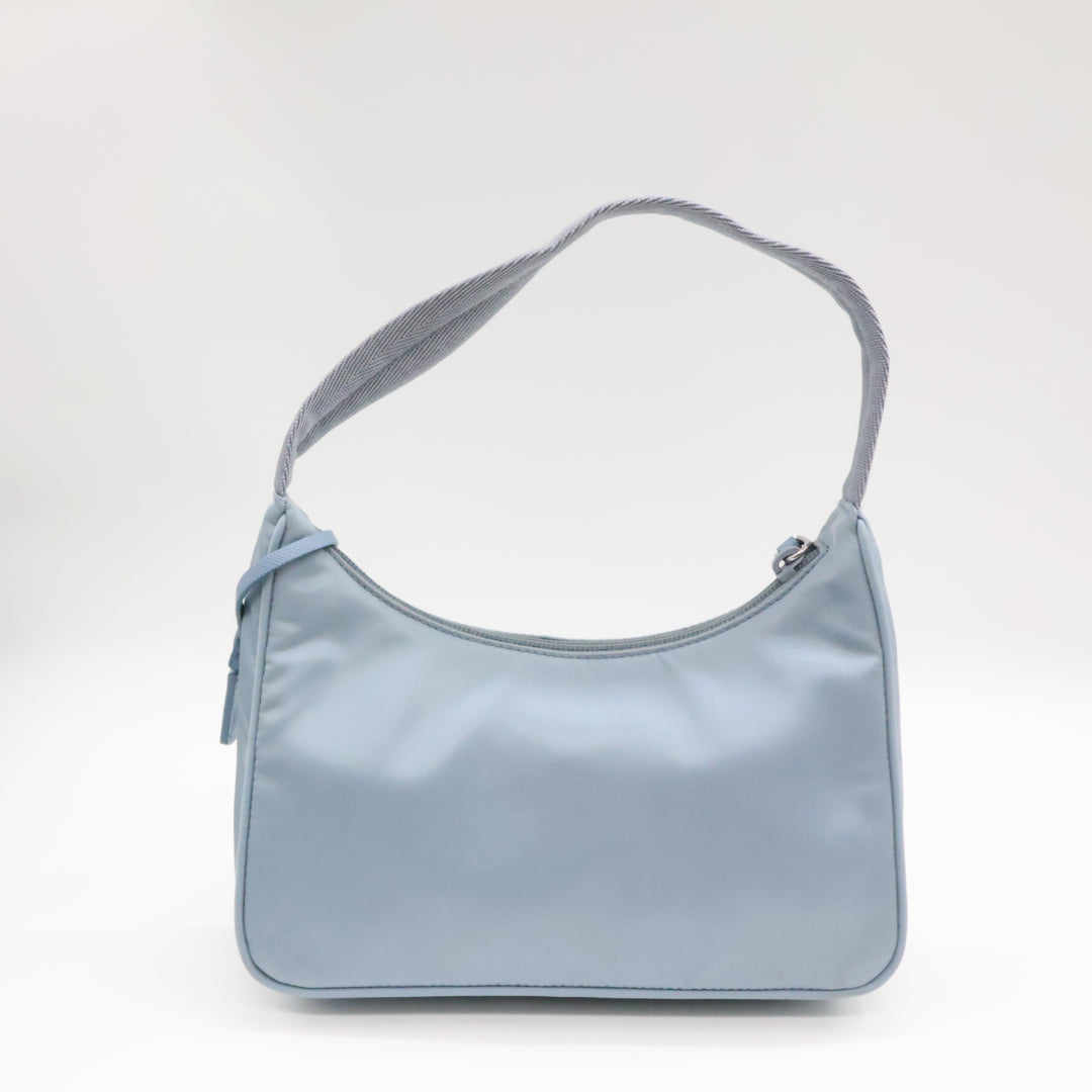 Prada Light Blue Nylon Re-Edition 2000 Pochette Handbag
