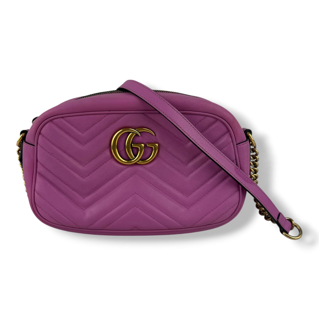 Gucci GG Marmont Purple Leather Small Handbag