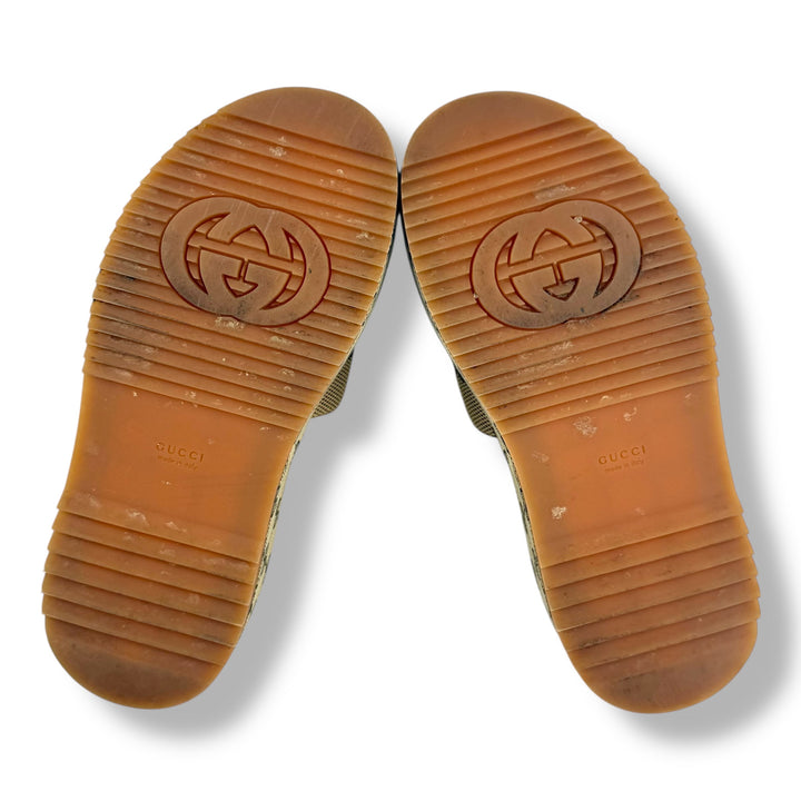 Gucci Angelina Slides Beige GG Supreme Canvas UK 6 / EU 39