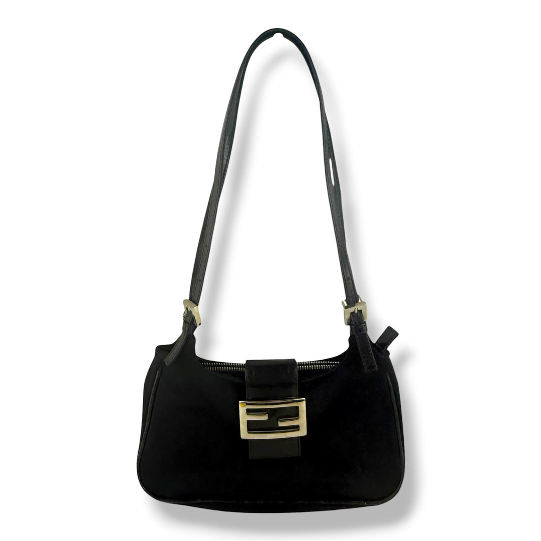 Fendi Black Mamma Baguette Shoulder Handbag