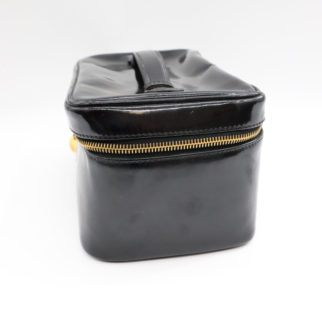 Chanel Black Patent Vanity Bag