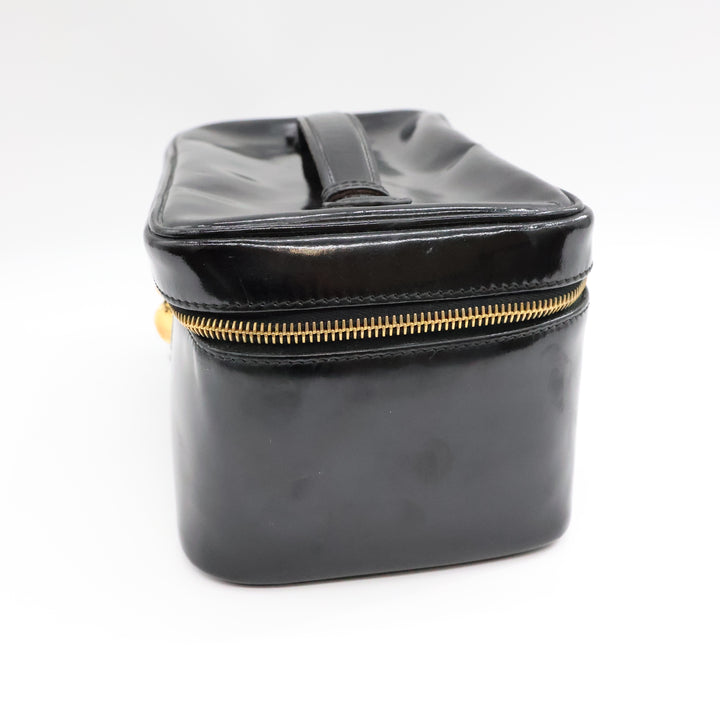 Chanel Black Patent Vanity Bag