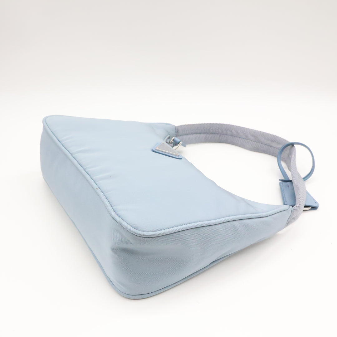 Prada Light Blue Nylon Re-Edition 2000 Pochette Handbag