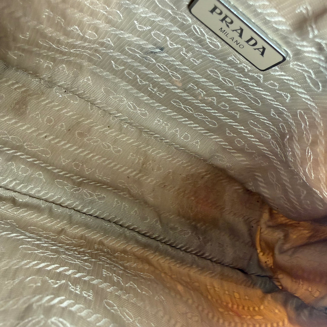 Prada Beige Nylon Re-Nylon Re-Edition 2005 Pochette Handbag