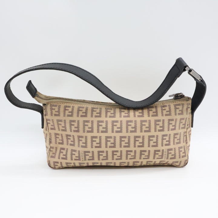 Fendi FF Zucchino Baguette Beige Handbag