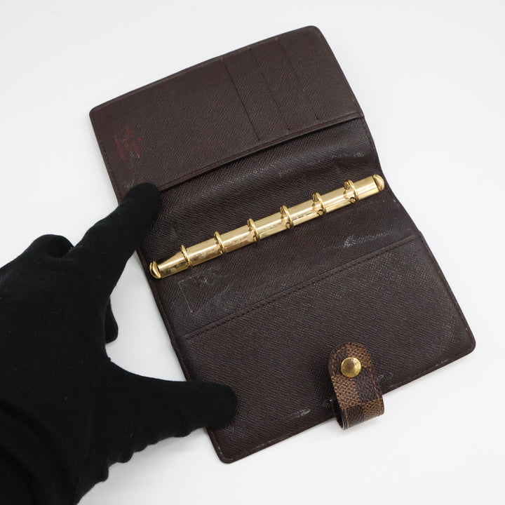 Louis Vuitton Brown Damier PM Ring Agenda Wallet
