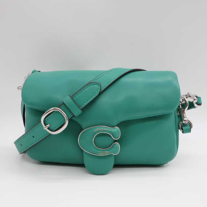 Coach Pillow Tabby 18 Green Leather Handbag
