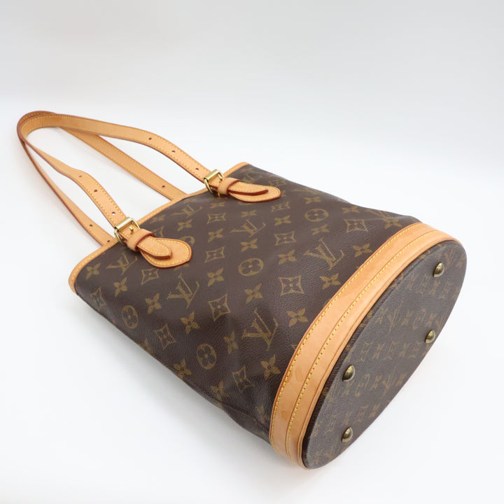 Louis Vuitton PM Bucket Tote Brown Monogram Handbag