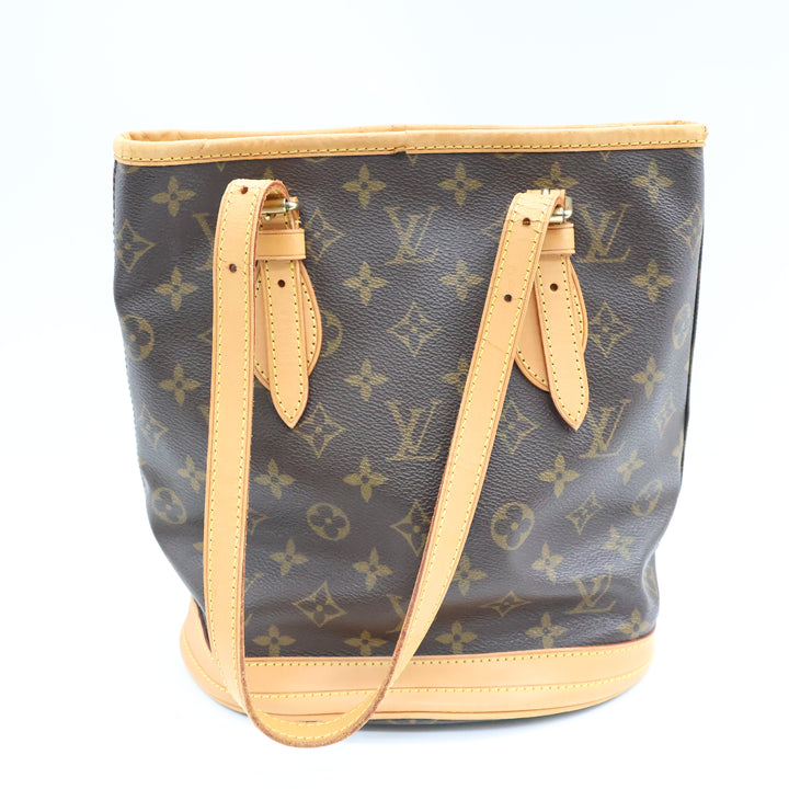 Louis Vuitton PM Bucket Tote Brown Monogram Handbag