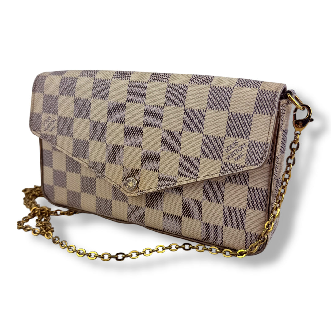 Louis Vuitton Felicie Pochette Damier Azur Handbag