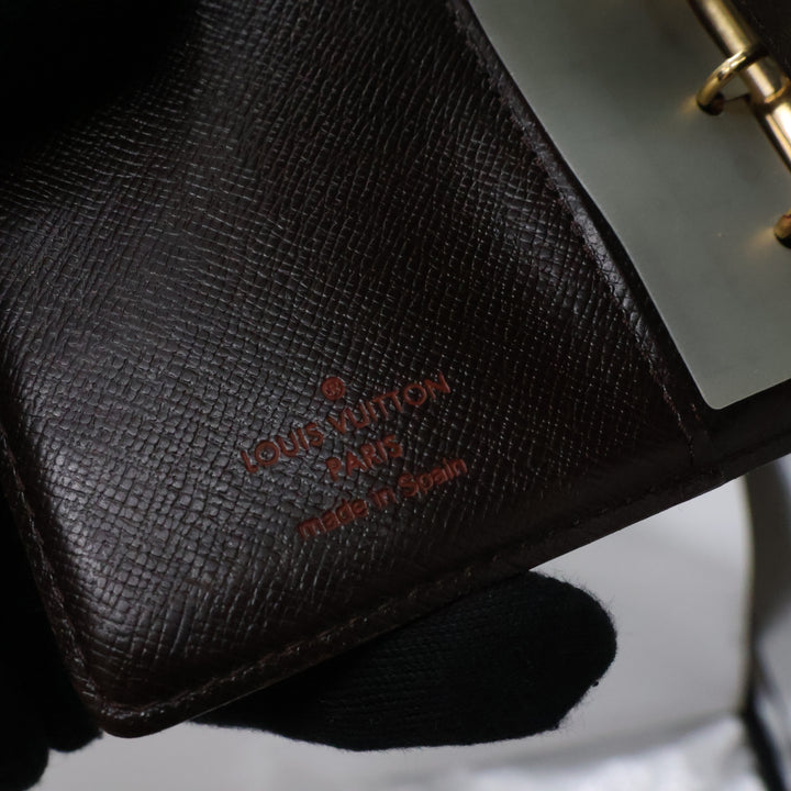 Louis Vuitton Brown Damier PM Ring Agenda Wallet