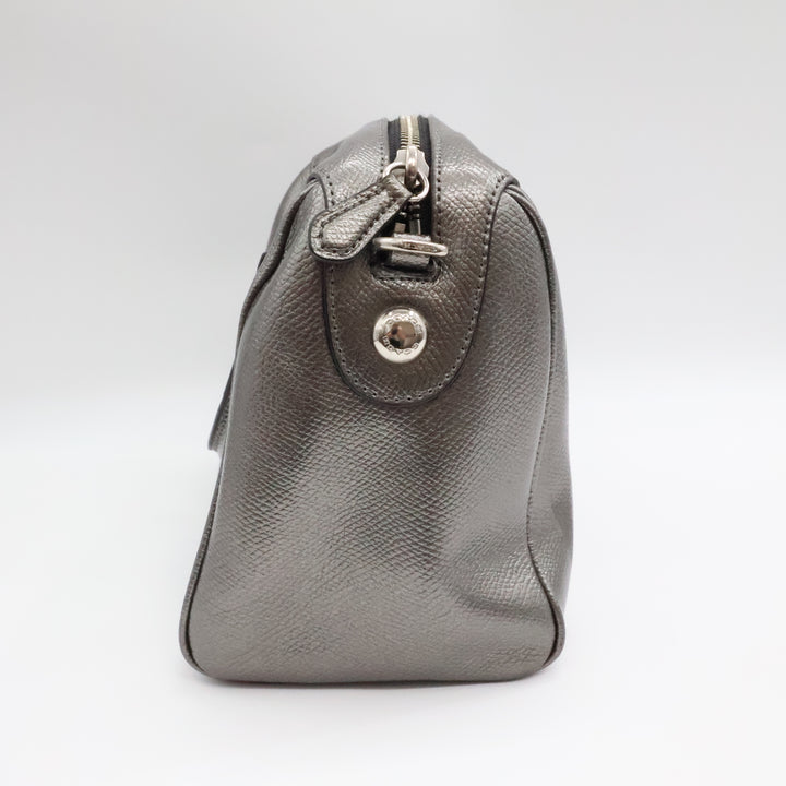 Coach Mini Bennett Metallic Grey Satchel Handbag