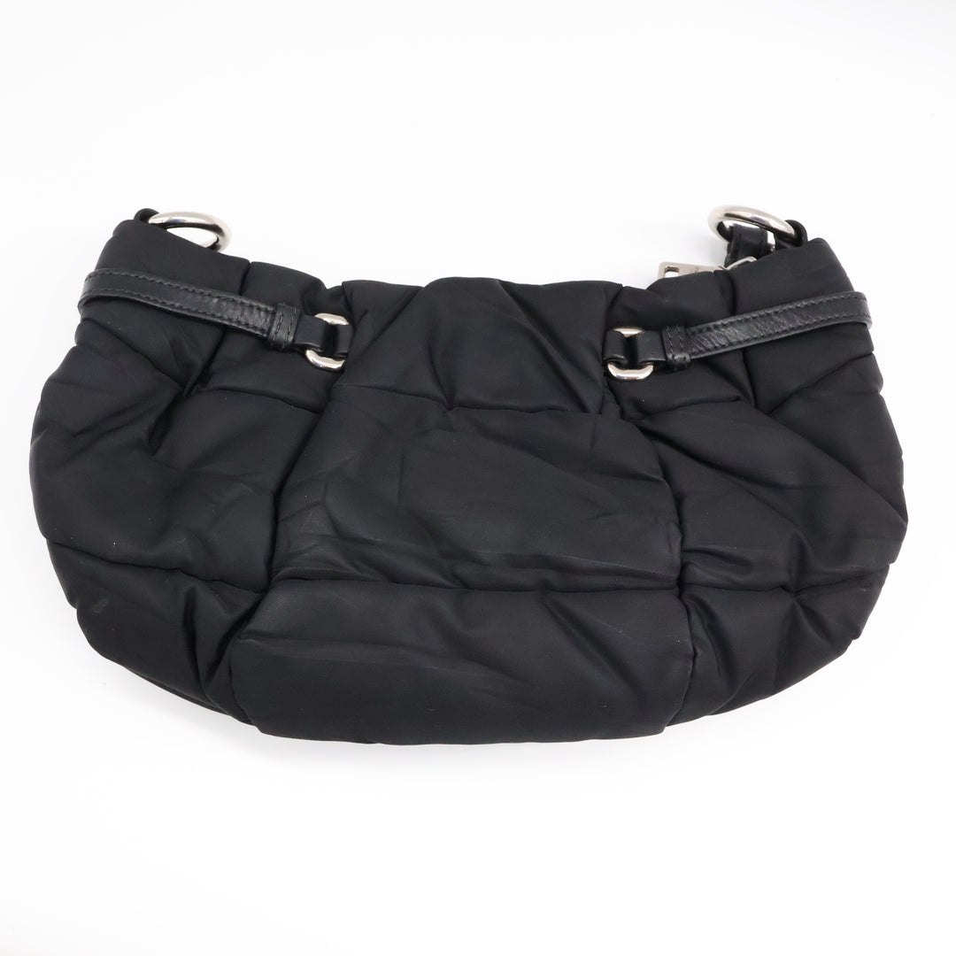 Prada Tessuto Black Nylon Hobo Shoulder Bag