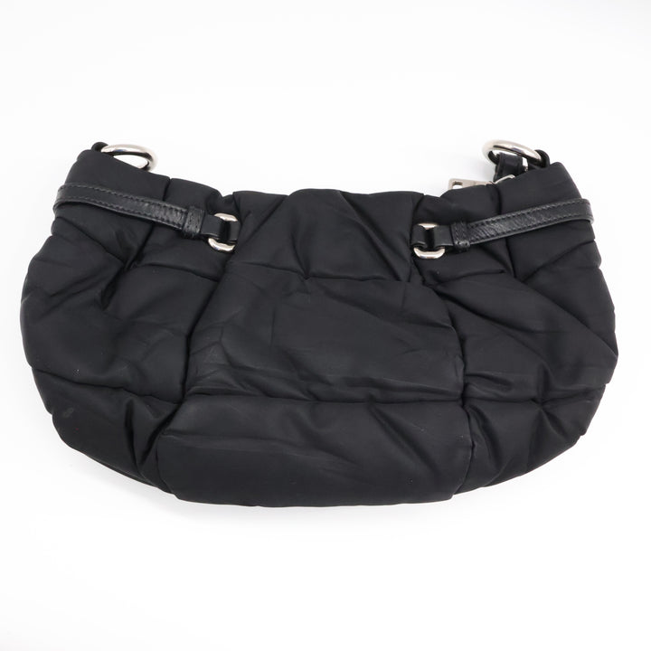 Prada Tessuto Black Nylon Hobo Shoulder Bag