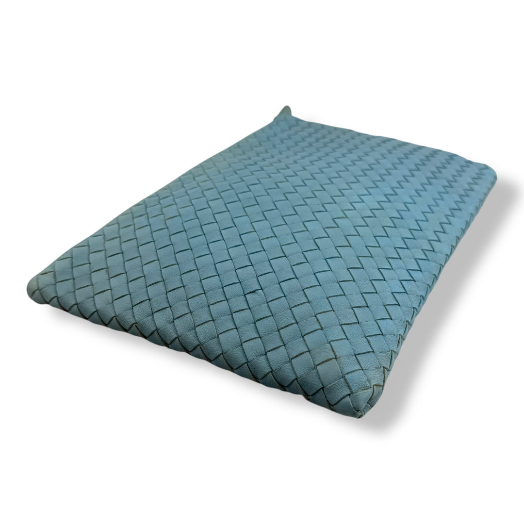Bottega Veneta Calfskin Blue Leather Clutch Pouch