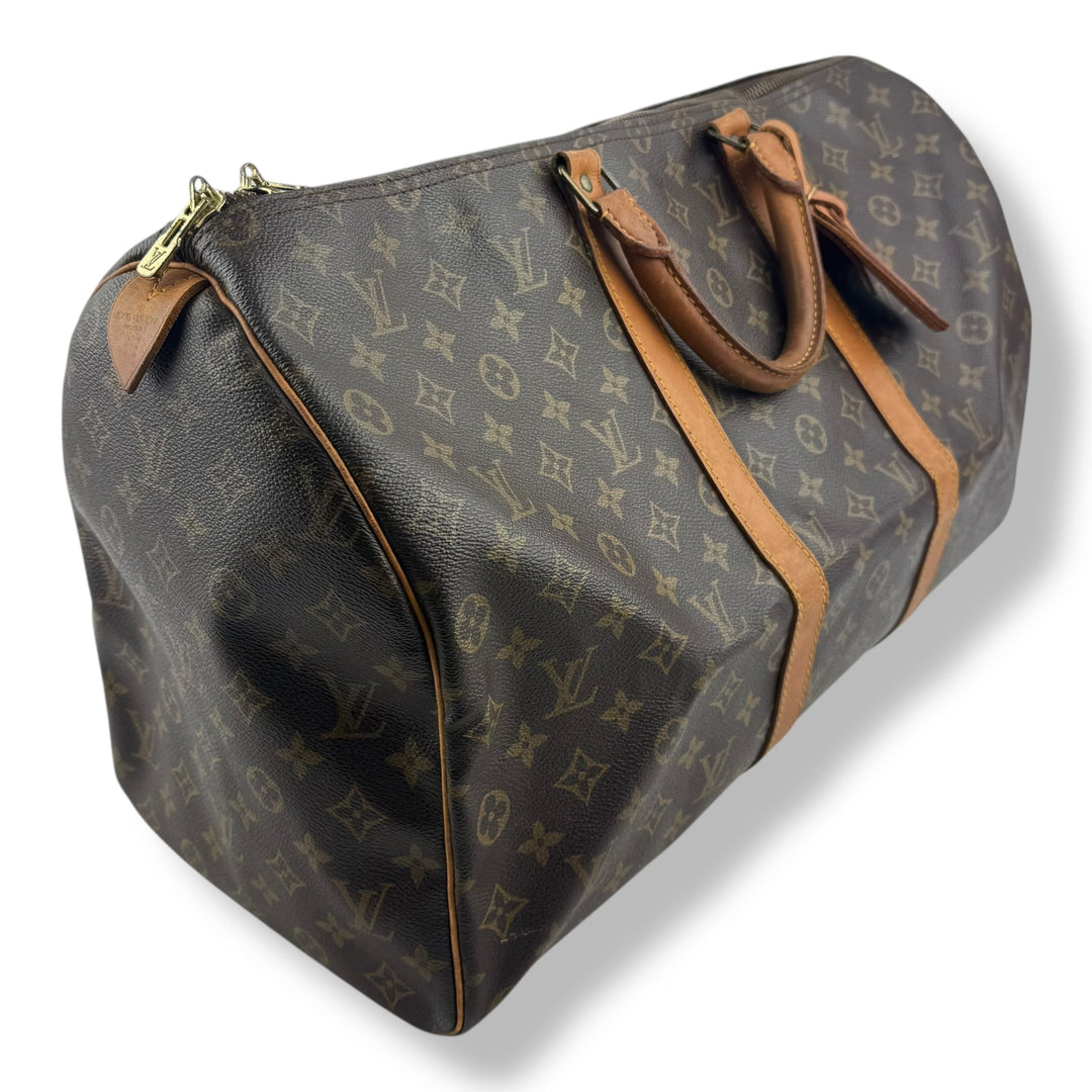 Louis Vuitton Vintage Brown Monogram 50 Keepall Duffle Bag