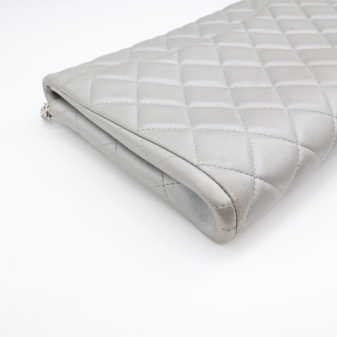 Chanel Lambskin Grey Timeless WOC Classic Flap Shoulder Bag