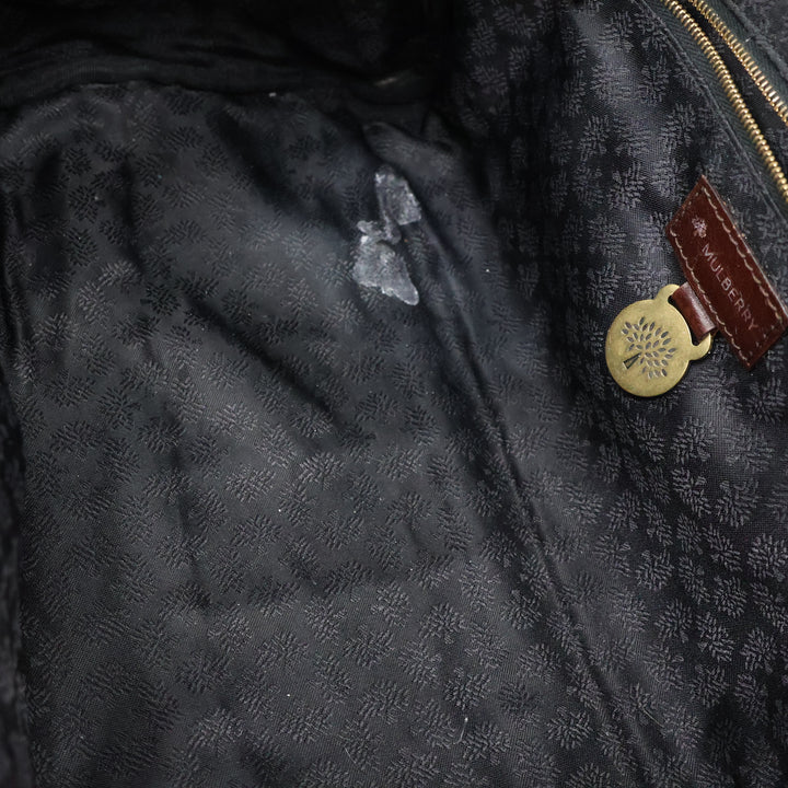 Mulberry Croc Embossed Brown East West Shoulder Bayswater Handbag