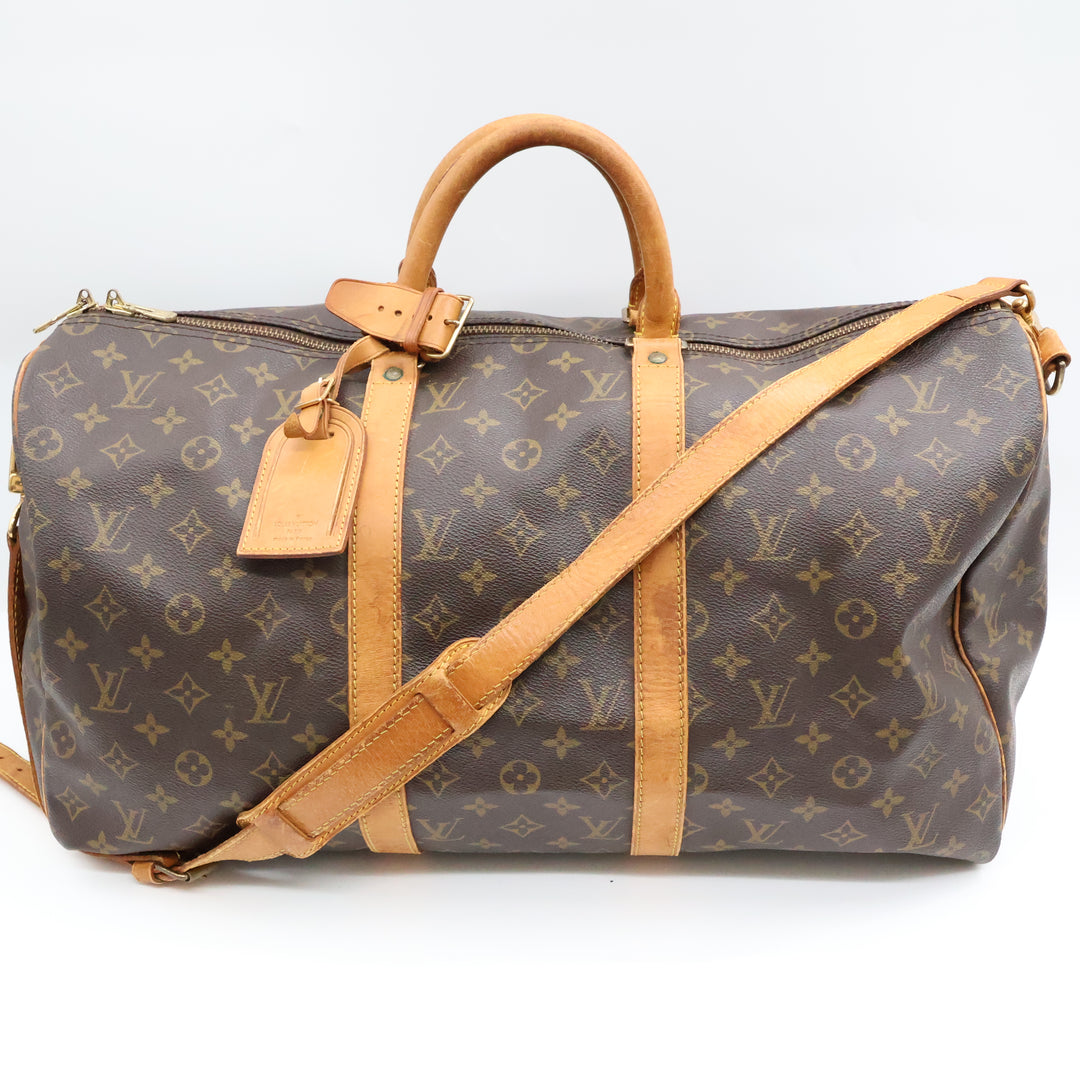 Louis Vuitton Bandouliere Vintage Brown Monogram 50 Keepall Duffle Bag