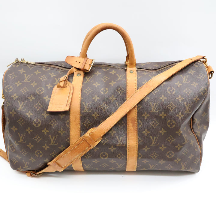 Louis Vuitton Bandouliere Vintage Brown Monogram 50 Keepall Duffle Bag