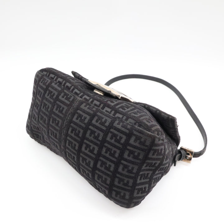 Fendi FF Zucca Mamma Baguette Black Shoulder Handbag