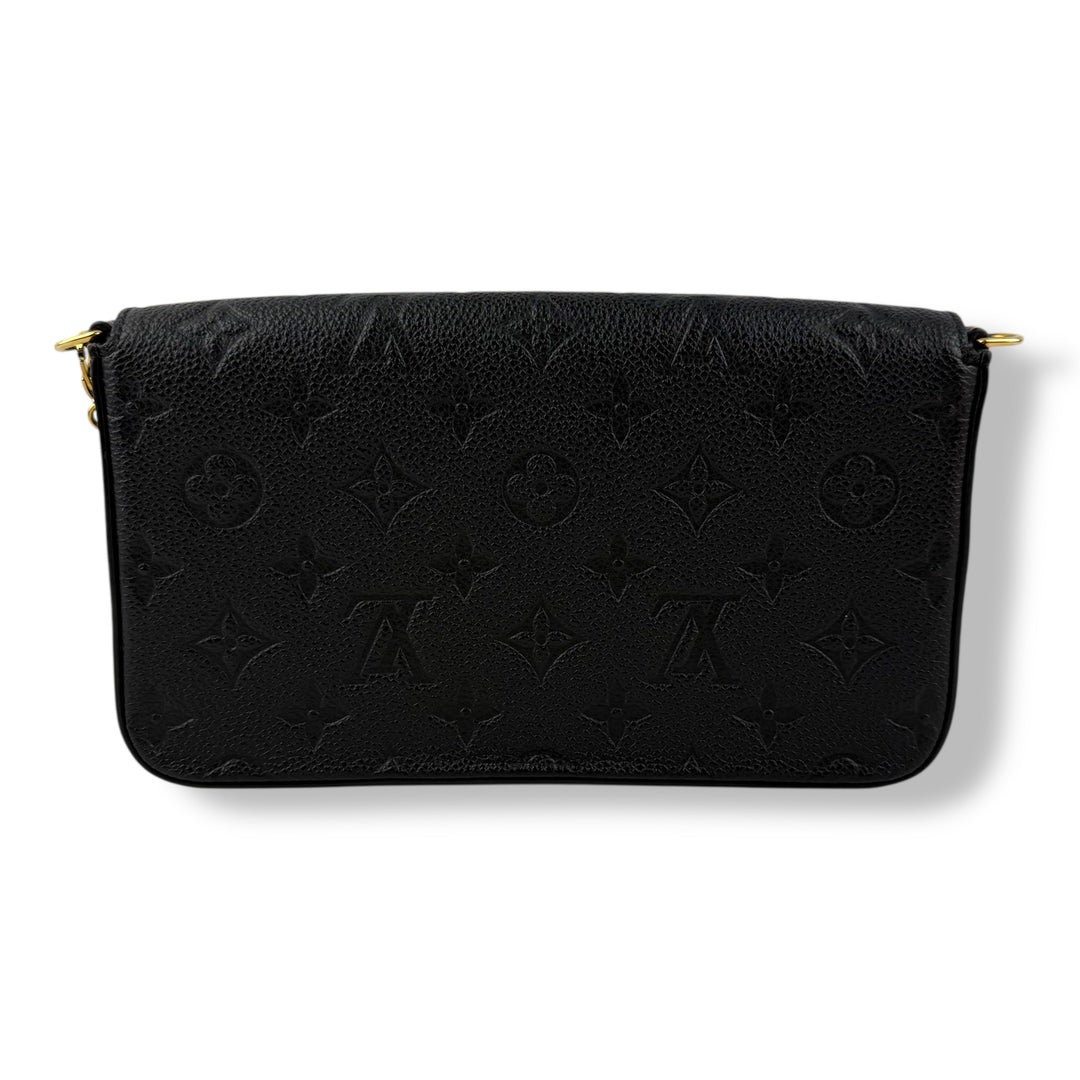 Louis Vuitton Felicie Pochette Black Empreinte Leather Handbag