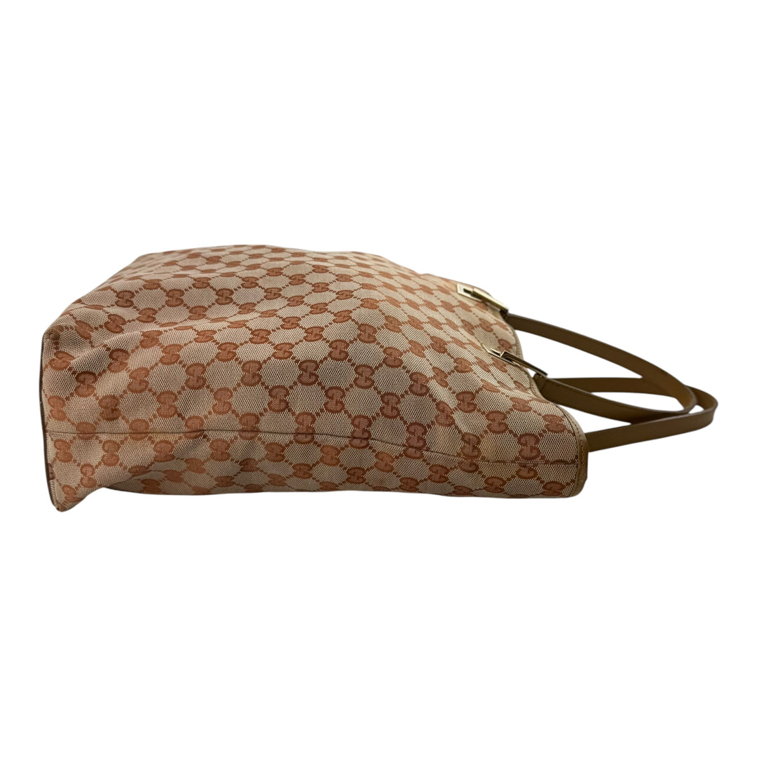 Gucci GG Beige/Orange Canvas Tote Bag