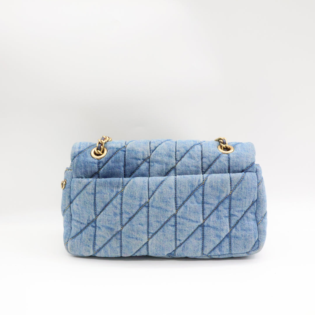 Coach Pillow Quilted Tabby 26 Denim Shoulder Handbag