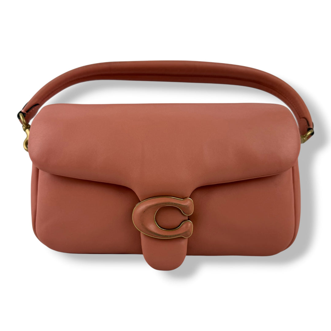 Coach Pillow Tabby 26 Coral Leather Handbag