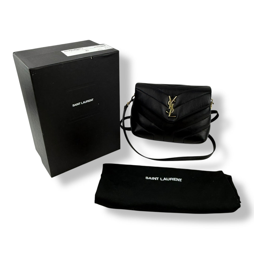 Saint Laurent YSL Black Toy LouLou Quilted Leather Handbag