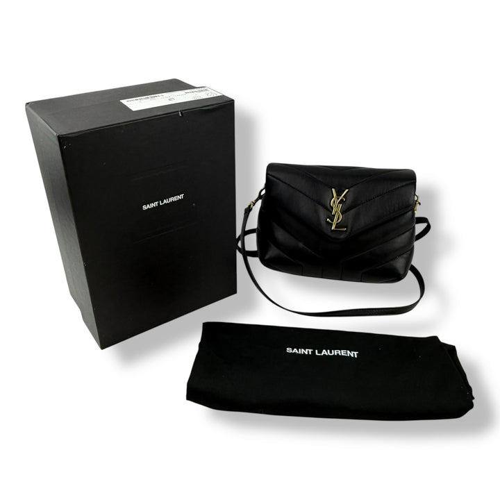 Saint Laurent YSL Black Toy LouLou Quilted Leather Handbag