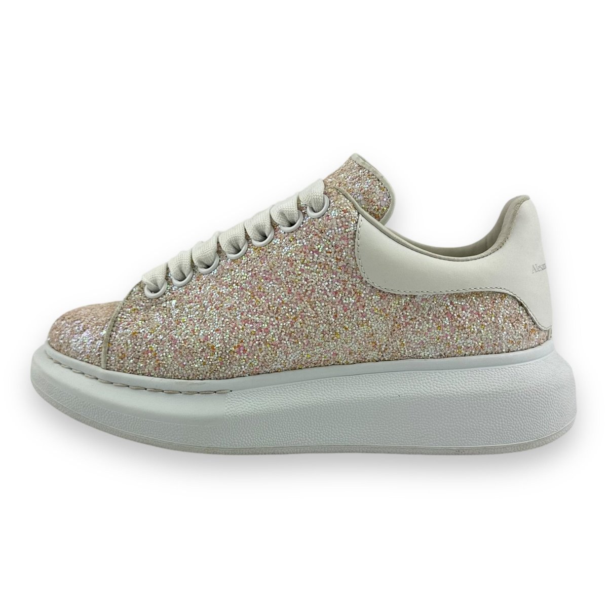 Alexander McQueen Runway Pink White Glitter UK 3 EU 36 Lux Central