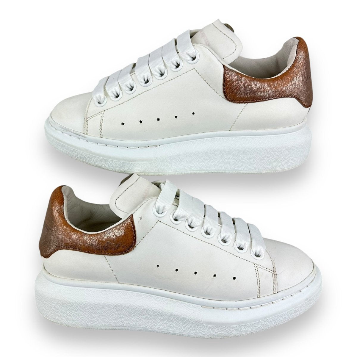 Alexander McQueen Runway White Bronze Leather UK 2.5 EU 35.5 Lux Central