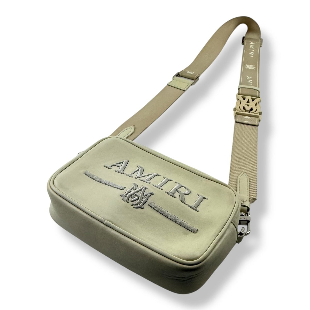 Amiri Cream Nappa Embroidery Camera Crossbody Messenger Bag - Lux