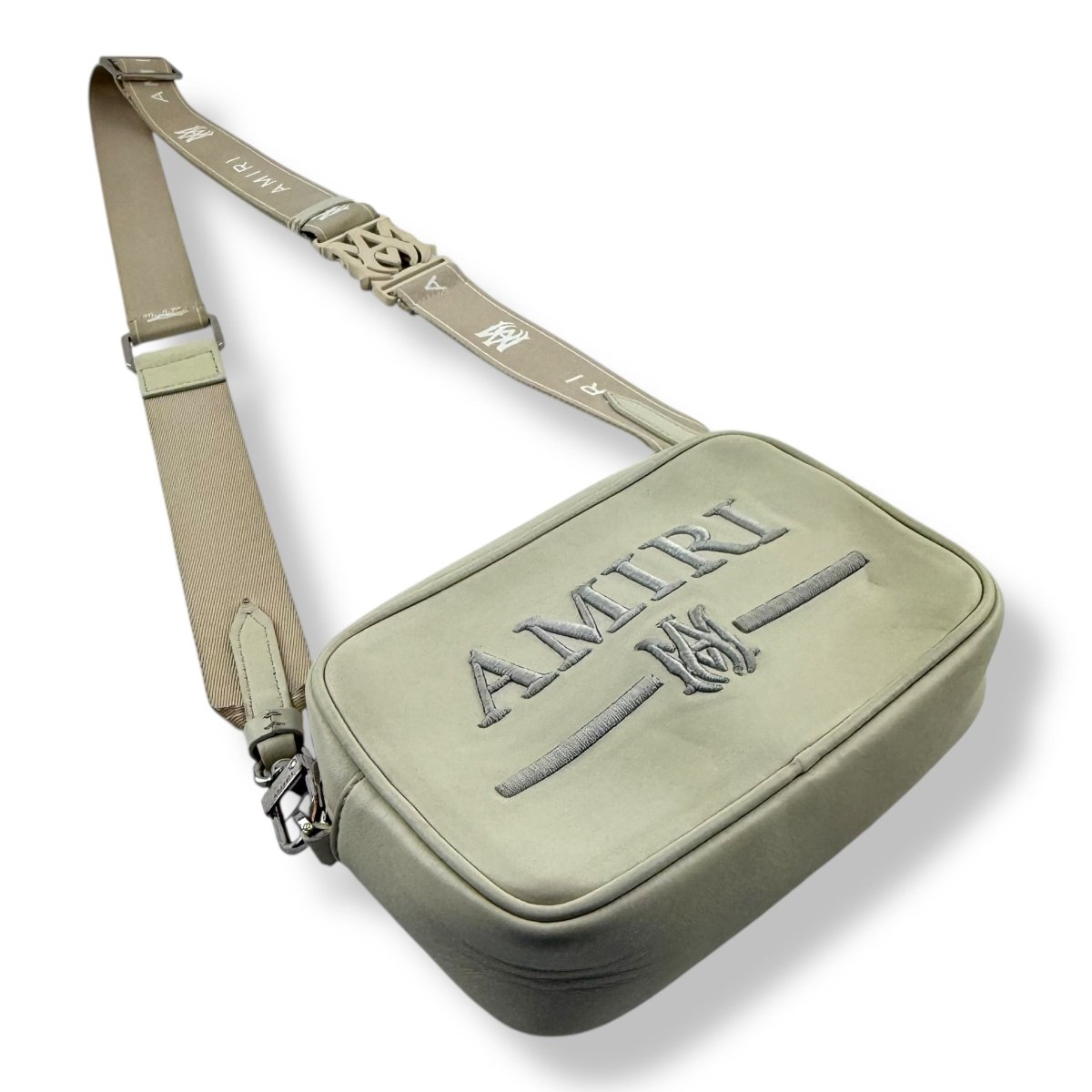 Amiri Cream Nappa Embroidery Camera Crossbody Messenger Bag - Lux