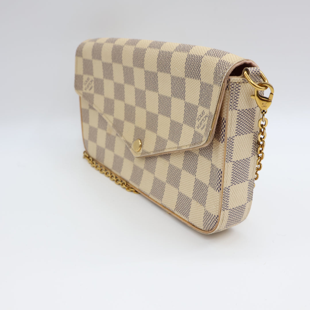 Louis Vuitton Felicie Pochette Damier Azur Handbag