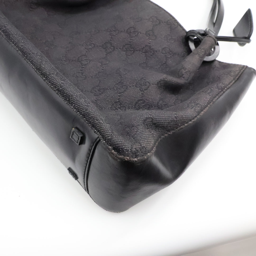 Gucci GG Black Monogram Tote Handbag W/ Pouch